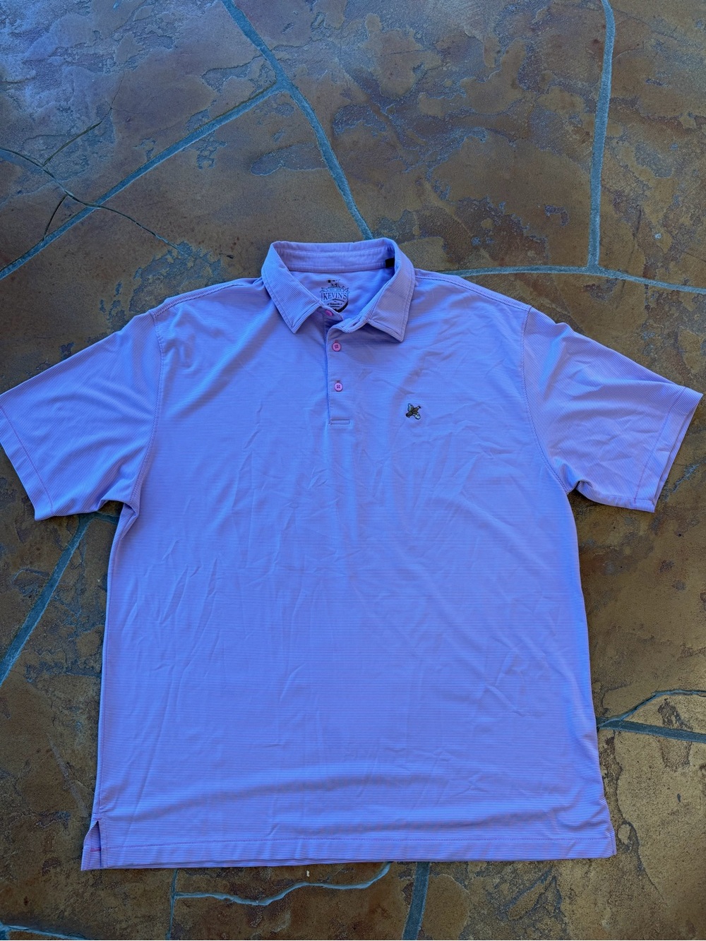 Kevin's Polo Shirt Size XL Blue Purple Striped Performance Golf